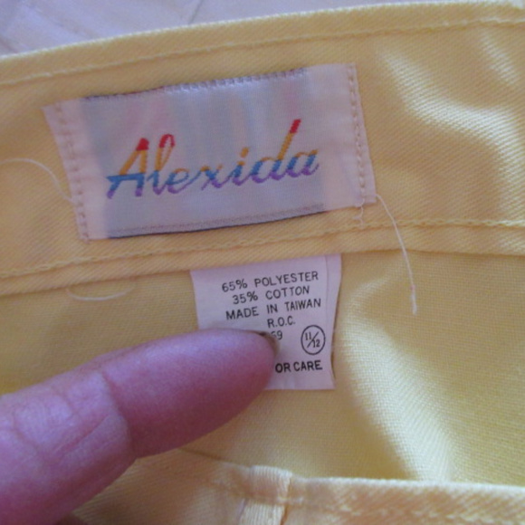 ALEXIDA Yellow Polyester/Cotton Shorts Size 11/12 - Picture 3 of 3